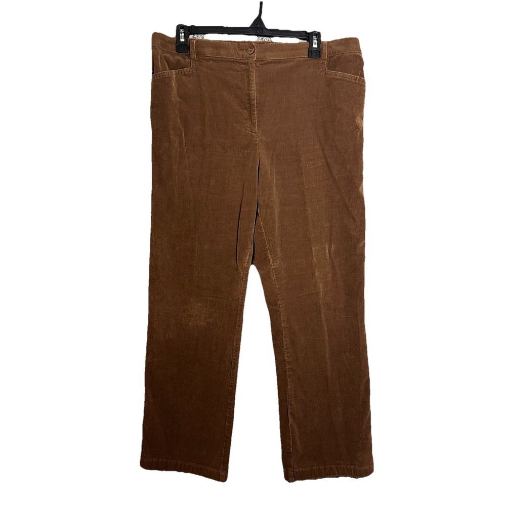 Orvis Brown Corduroy Pants High Waist Relaxed Fit Casual Trousers Women's‎ 12